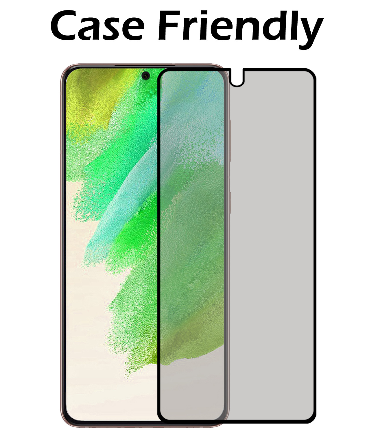 Nomfy Screenprotector Geschikt voor Samsung S21 FE Screenprotector Privacy Bescherm Glas - Screenprotector Geschikt voor Samsung Galaxy S21 FE Privacy Screenprotector Tempered Glass