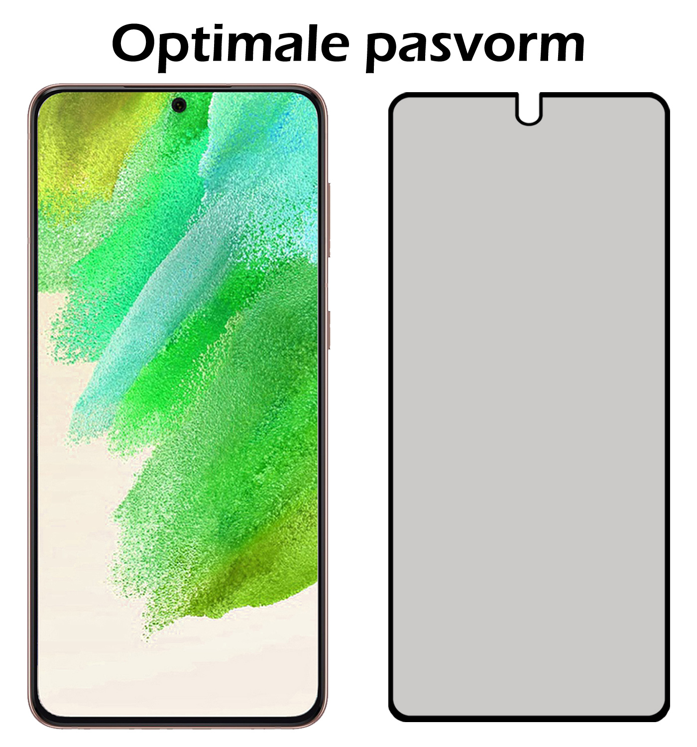 Nomfy Screenprotector Geschikt voor Samsung S21 FE Screenprotector Privacy Bescherm Glas - Screenprotector Geschikt voor Samsung Galaxy S21 FE Privacy Screenprotector Tempered Glass