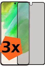 Nomfy Screenprotector Geschikt voor Samsung S21 FE Screenprotector Privacy Bescherm Glas - Screenprotector Geschikt voor Samsung Galaxy S21 FE Privacy Screenprotector Tempered Glass - 3 PACK