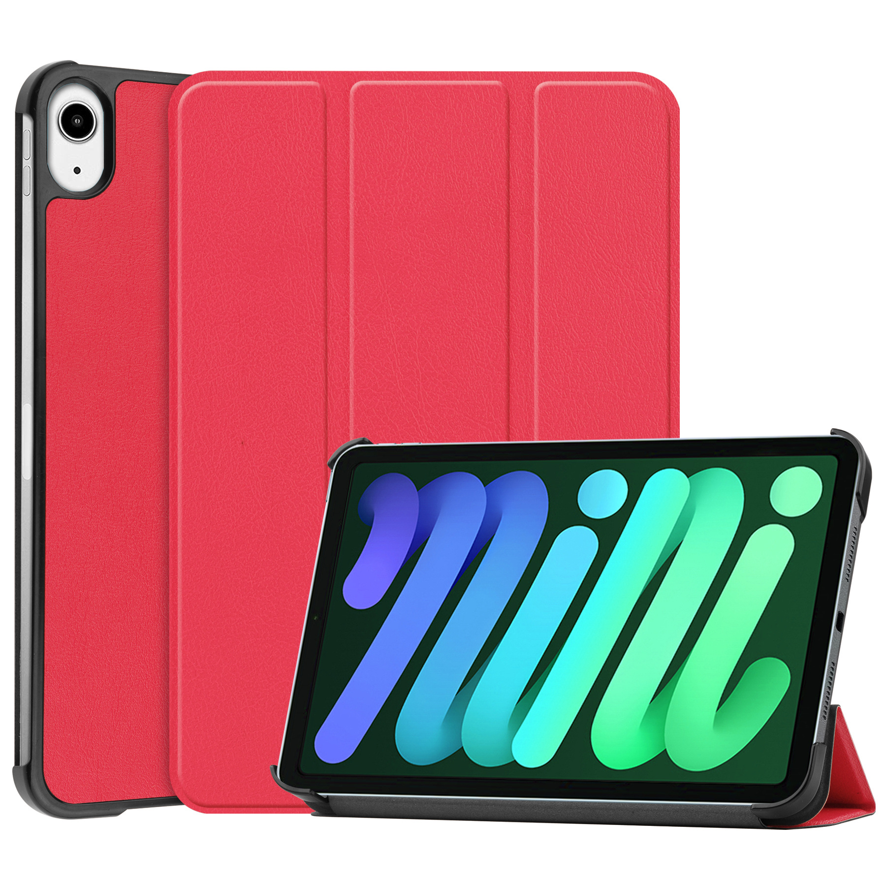 NoXx Hoesje Geschikt voor iPad Mini 6 Hoesje Case Hard Cover Hoes Book Case - Rood