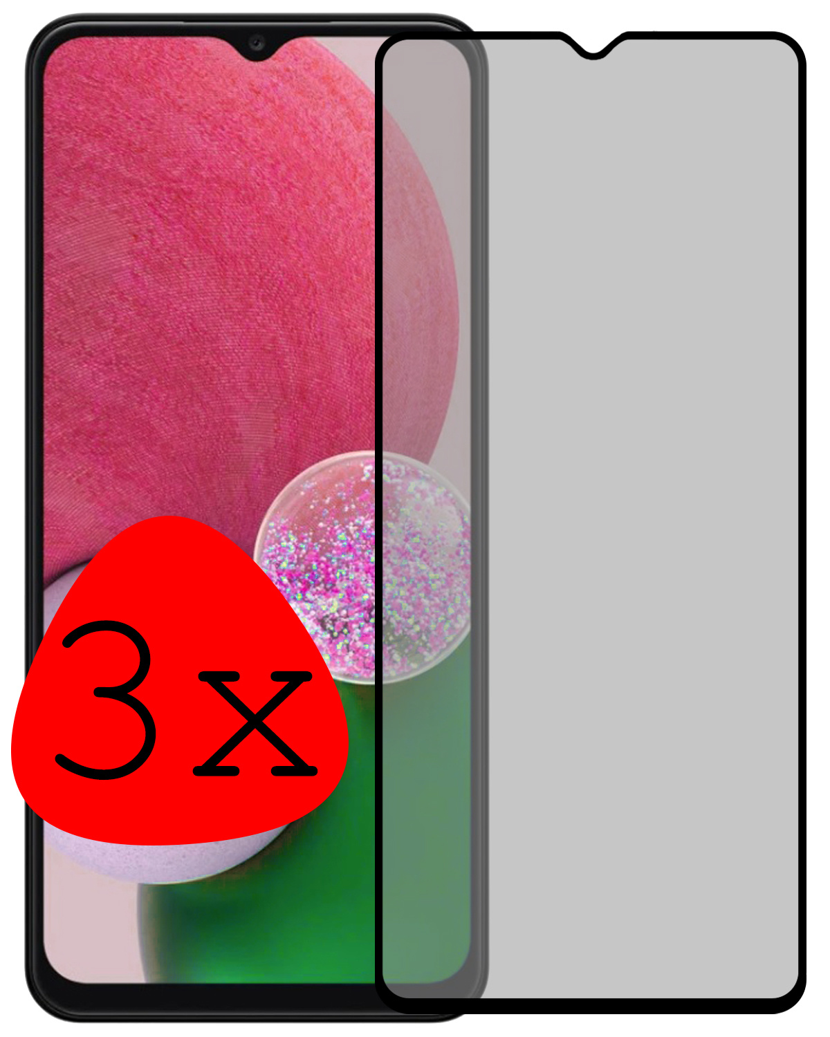 BASEY. Screenprotector Geschikt voor Samsung A13 5G Screenprotector Privacy Beschermglas - Screenprotector Geschikt voor Samsung Galaxy A13 5G Screen Protector Full Screen Privacy - 3 Stuks