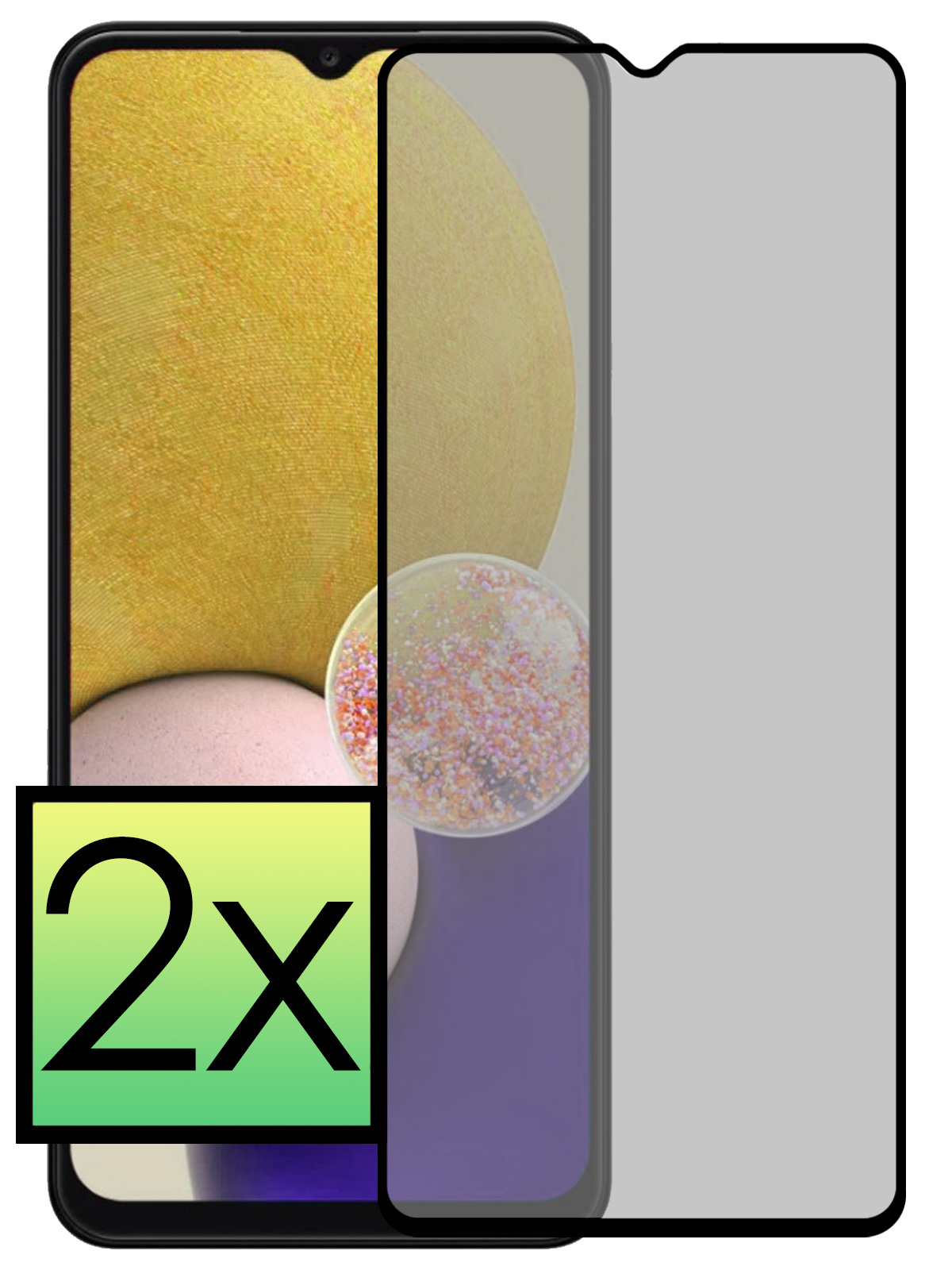 NoXx Screenprotector Geschikt voor Samsung A13 5G Screenprotector Privacy Tempered Glass Gehard Glas Display Cover - 2x