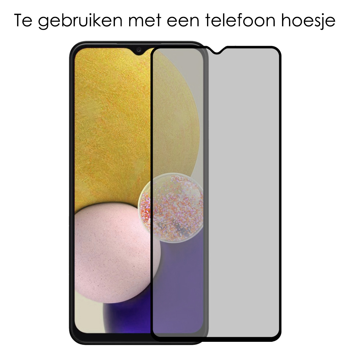 NoXx Screenprotector Geschikt voor Samsung A13 5G Screenprotector Privacy Tempered Glass Gehard Glas Display Cover - 2x