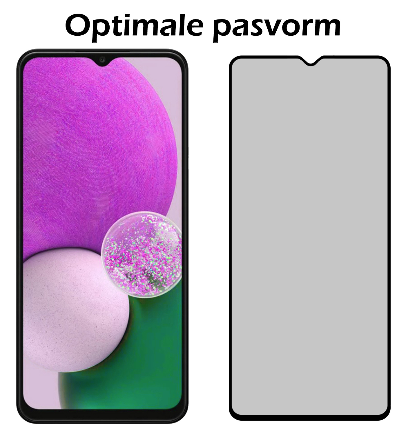 Nomfy Screenprotector Geschikt voor Samsung A13 5G Screenprotector Privacy Bescherm Glas - Screenprotector Geschikt voor Samsung Galaxy A13 5G Privacy Screenprotector Tempered Glass - 2 PACK