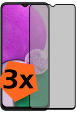 Nomfy Screenprotector Geschikt voor Samsung A13 5G Screenprotector Privacy Bescherm Glas - Screenprotector Geschikt voor Samsung Galaxy A13 5G Privacy Screenprotector Tempered Glass - 3 PACK