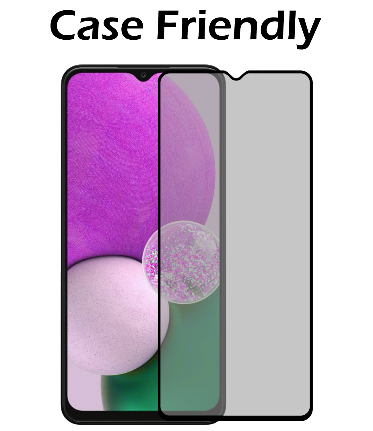 Nomfy Screenprotector Geschikt voor Samsung A13 5G Screenprotector Privacy Bescherm Glas - Screenprotector Geschikt voor Samsung Galaxy A13 5G Privacy Screenprotector Tempered Glass - 3 PACK