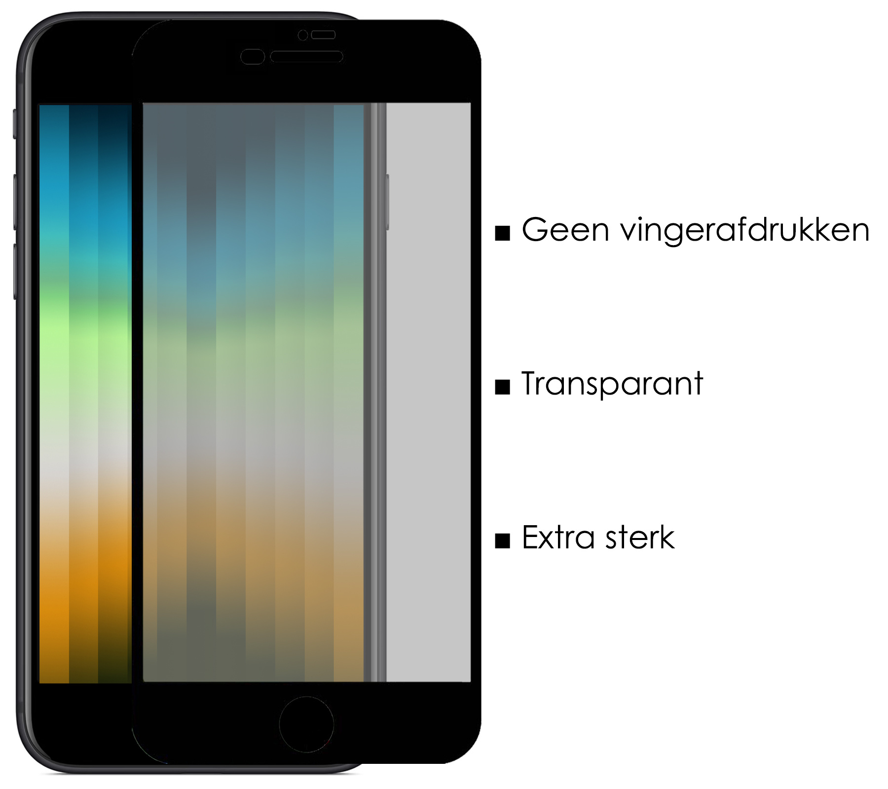 NoXx Screenprotector Geschikt voor iPhone SE 2022 Screenprotector Privacy Tempered Glass Gehard Glas Display Cover