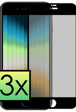 NoXx Screenprotector Geschikt voor iPhone SE 2022 Screenprotector Privacy Tempered Glass Gehard Glas Display Cover - 3x