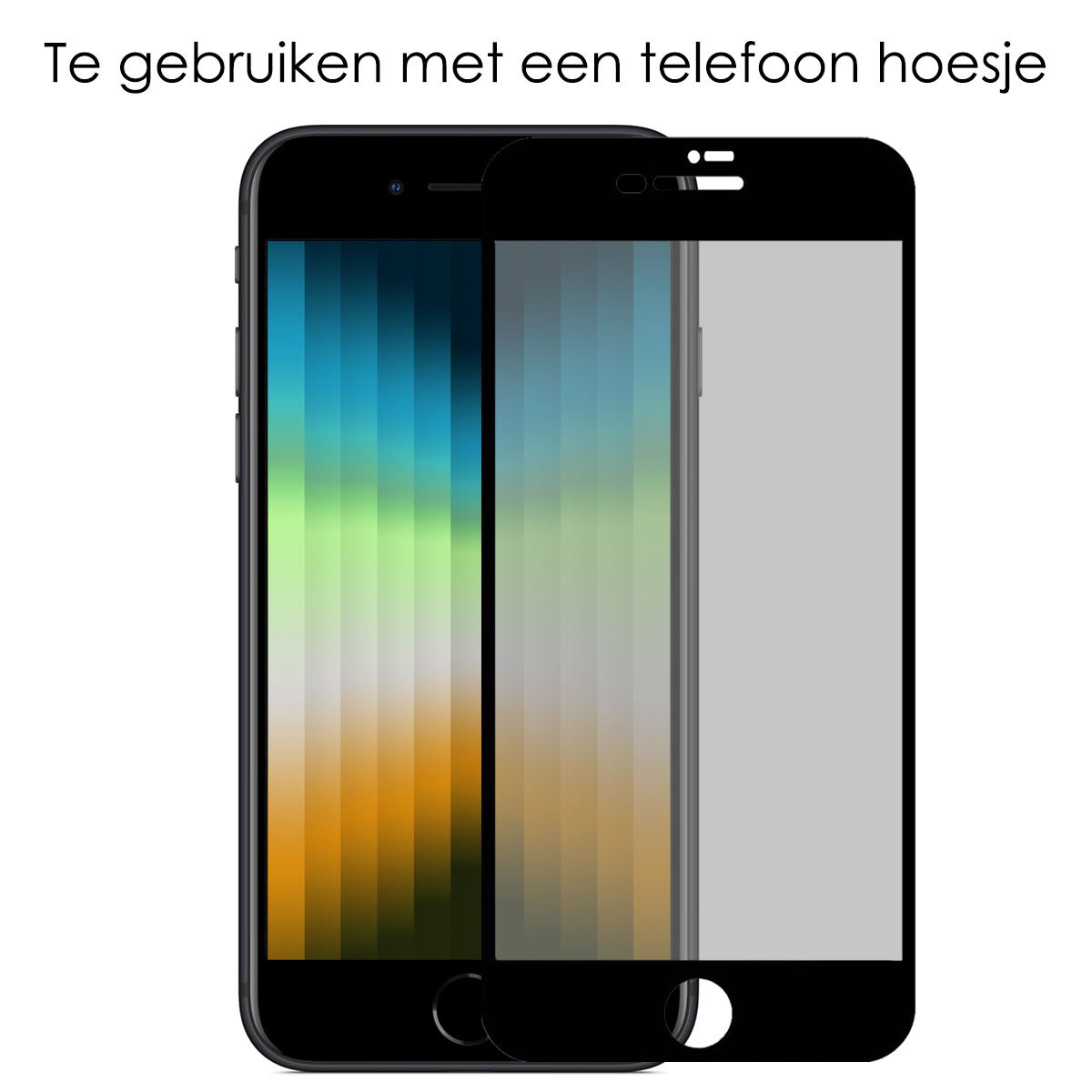 NoXx Screenprotector Geschikt voor iPhone SE 2022 Screenprotector Privacy Tempered Glass Gehard Glas Display Cover - 3x