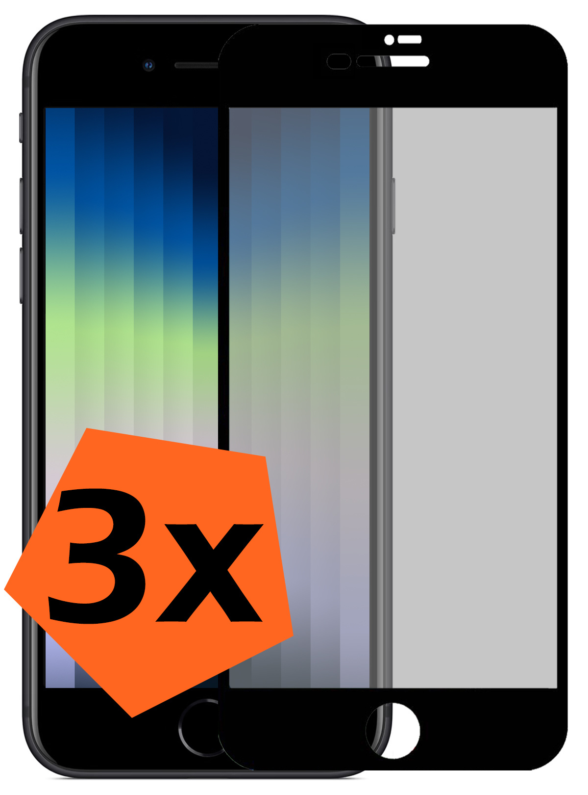 Nomfy Screenprotector Geschikt voor iPhone SE 2022 Screenprotector Privacy Bescherm Glas - Screenprotector Geschikt voor iPhone SE (2022) Privacy Screenprotector Tempered Glass - 3 PACK