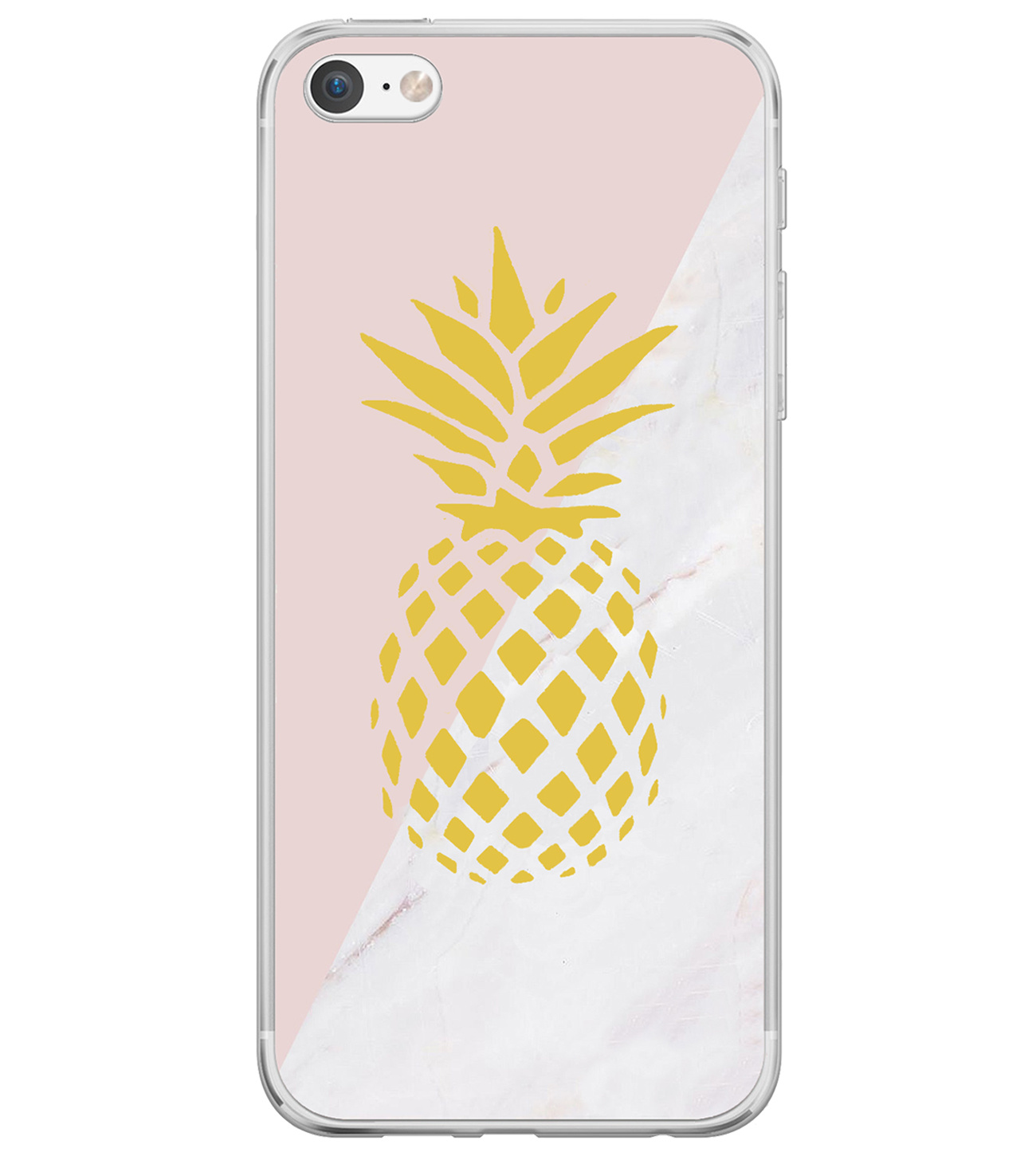 BASEY. Hoes Geschikt voor iPhone 7 Hoesje Siliconen Back Cover Case - Hoesje Geschikt voor iPhone 7 Hoes Cover Hoesje - Ananas