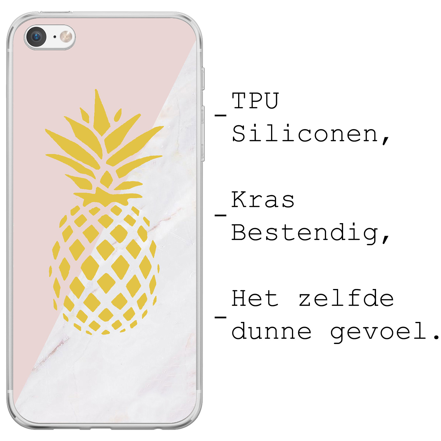 BASEY. Hoes Geschikt voor iPhone 7 Hoesje Siliconen Back Cover Case - Hoesje Geschikt voor iPhone 7 Hoes Cover Hoesje - Ananas - 2 Stuks