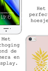 BASEY. Hoes Geschikt voor iPhone 7 Hoesje Siliconen Back Cover Case - Hoesje Geschikt voor iPhone 7 Hoes Cover Hoesje - Ananas - 2 Stuks