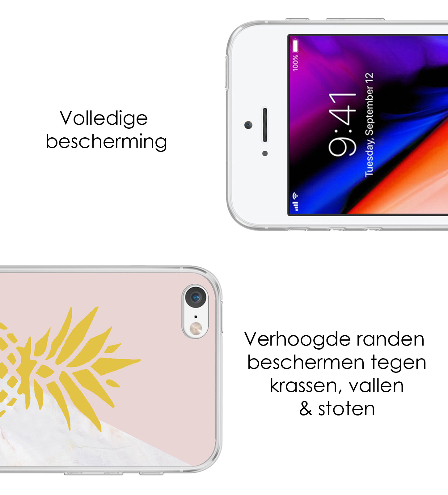 NoXx Hoes Geschikt voor iPhone 7 Hoesje Cover Siliconen Back Case Hoes - Ananas