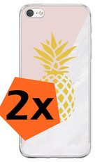 Nomfy Case geschikt voor iPhone 7 Hoesje Siliconen Case Back Cover - iPhone 7 Hoes Cover Silicone - Ananas - 2X