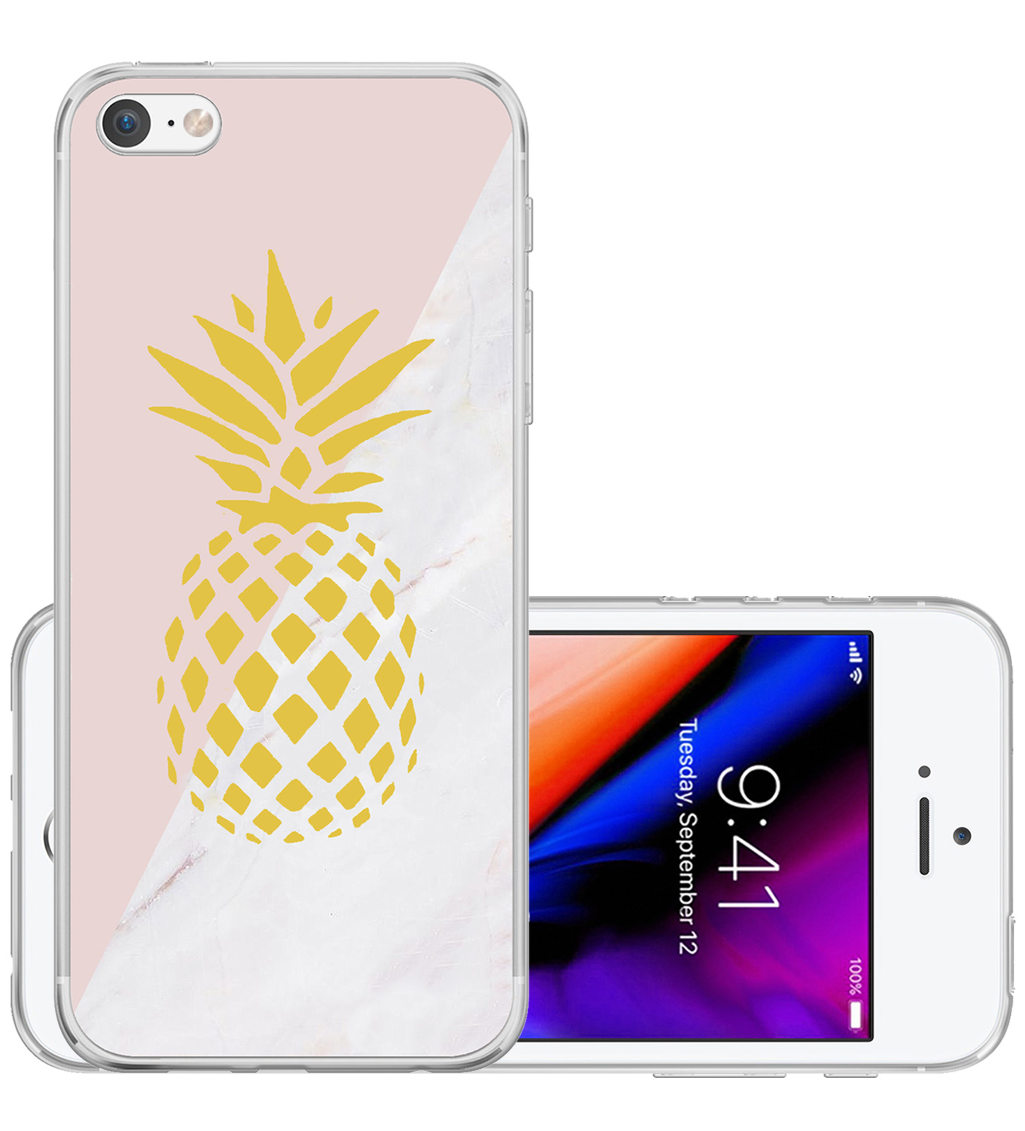 NoXx Hoesje geschikt voor iPhone 8 Hoes Back Cover Siliconen Case - Ananas