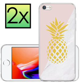 NoXx NoXx iPhone 8 Hoesje Siliconen - Ananas - 2 PACK