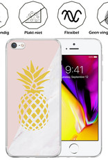 Nomfy Hoesje Geschikt voor iPhone 8 Hoesje Siliconen Cover Case - Hoes Geschikt voor iPhone 8 Hoes Back Case - Ananas