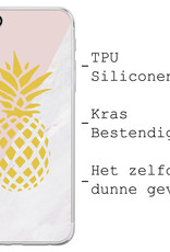 BASEY. Hoes Geschikt voor iPhone SE 2020 Hoesje Siliconen Back Cover Case - Hoesje Geschikt voor iPhone SE (2020) Hoes Cover Hoesje - Ananas