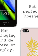 BASEY. Hoes Geschikt voor iPhone SE 2020 Hoesje Siliconen Back Cover Case - Hoesje Geschikt voor iPhone SE (2020) Hoes Cover Hoesje - Ananas