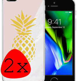 BASEY. BASEY. iPhone SE 2020 Hoesje Siliconen - Ananas - 2 PACK