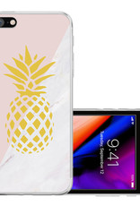 NoXx Hoes Geschikt voor iPhone SE 2020 Hoesje Cover Siliconen Back Case Hoes - Ananas