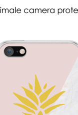 NoXx Hoes Geschikt voor iPhone SE 2020 Hoesje Cover Siliconen Back Case Hoes - Ananas - 2x
