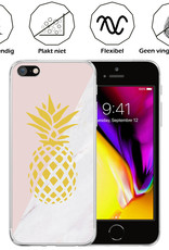 Nomfy Hoesje Geschikt voor iPhone SE 2020 Hoesje Siliconen Cover Case - Hoes Geschikt voor iPhone SE (2020) Hoes Back Case - 2-PACK - Ananas