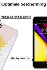 Nomfy Hoesje Geschikt voor iPhone SE 2020 Hoesje Siliconen Cover Case - Hoes Geschikt voor iPhone SE (2020) Hoes Back Case - 2-PACK - Ananas