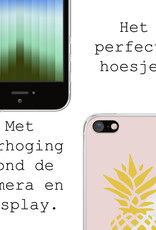 BASEY. Hoes Geschikt voor iPhone SE 2022 Hoesje Siliconen Back Cover Case - Hoesje Geschikt voor iPhone SE (2022) Hoes Cover Hoesje - Ananas