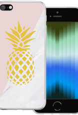 BASEY. Hoes Geschikt voor iPhone SE 2022 Hoesje Siliconen Back Cover Case - Hoesje Geschikt voor iPhone SE (2022) Hoes Cover Hoesje - Ananas