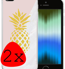 BASEY. BASEY. iPhone SE 2022 Hoesje Siliconen - Ananas - 2 PACK