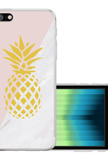 NoXx Hoes Geschikt voor iPhone SE 2022 Hoesje Cover Siliconen Back Case Hoes - Ananas