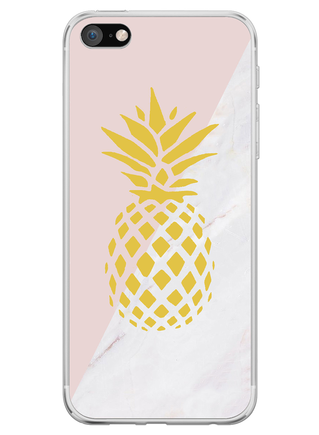 NoXx Hoes Geschikt voor iPhone SE 2022 Hoesje Cover Siliconen Back Case Hoes - Ananas