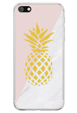 NoXx Hoes Geschikt voor iPhone SE 2022 Hoesje Cover Siliconen Back Case Hoes - Ananas - 2x