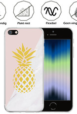 Nomfy Hoesje Geschikt voor iPhone SE 2022 Hoesje Siliconen Cover Case - Hoes Geschikt voor iPhone SE (2022) Hoes Back Case - Ananas