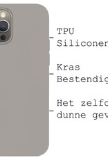 BASEY. Hoes Geschikt voor iPhone 14 Hoesje Siliconen Back Cover Case - Hoesje Geschikt voor iPhone 14 Hoes Cover Hoesje - Grijs