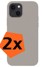 Nomfy Hoesje Geschikt voor iPhone 14 Hoesje Siliconen Cover Case - Hoes Geschikt voor iPhone 14 Hoes Back Case - 2-PACK - Grijs