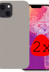 BASEY. Hoes Geschikt voor iPhone 14 Plus Hoesje Siliconen Back Cover Case - Hoesje Geschikt voor iPhone 14 Plus Hoes Cover Hoesje - Grijs - 2 Stuks