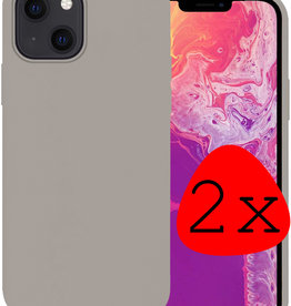 BASEY. BASEY. iPhone 14 Plus Hoesje Siliconen - Grijs - 2 PACK