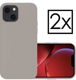 NoXx NoXx iPhone 14 Plus Hoesje Siliconen - Grijs - 2 PACK