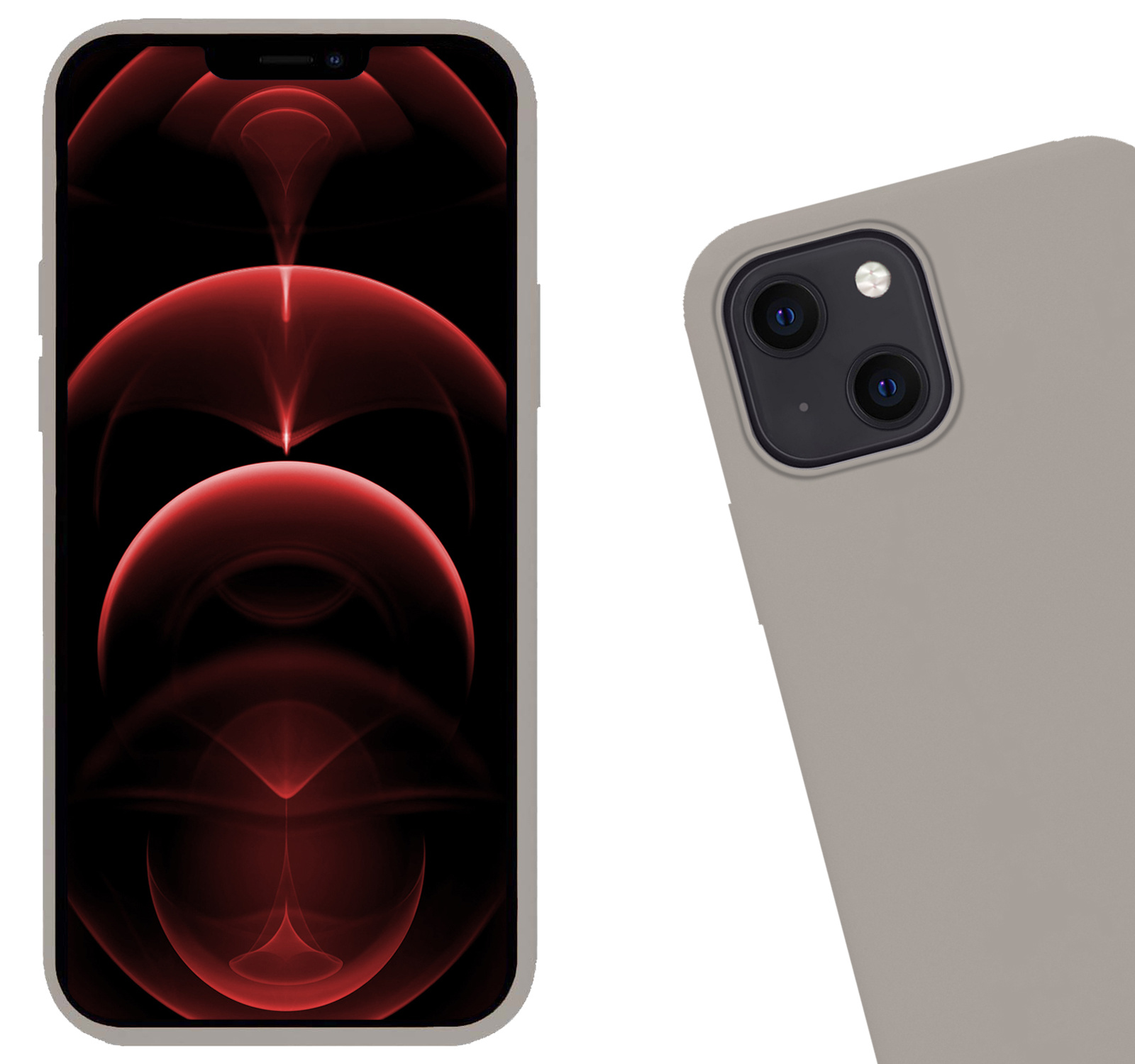 Nomfy Hoesje Geschikt voor iPhone 14 Plus Hoesje Siliconen Cover Case - Hoes Geschikt voor iPhone 14 Plus Hoes Back Case - 2-PACK - Grijs