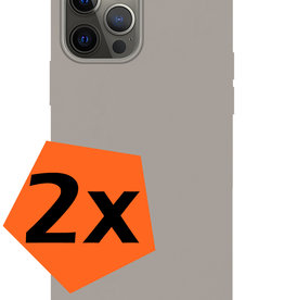 Nomfy Nomfy iPhone 14 Pro Hoesje Siliconen - Grijs - 2 PACK