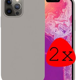 BASEY. BASEY. iPhone 14 Pro Max Hoesje Siliconen - Grijs - 2 PACK