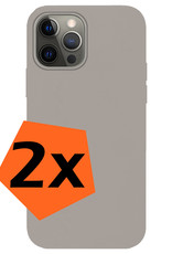 Nomfy Hoesje Geschikt voor iPhone 14 Pro Max Hoesje Siliconen Cover Case - Hoes Geschikt voor iPhone 14 Pro Max Hoes Back Case - 2-PACK - Grijs