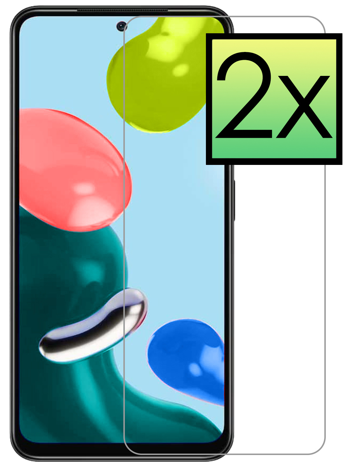 NoXx Xiaomi Redmi Note 11 Screenprotector Tempered Glass Gehard Glas Beschermglas - 2x
