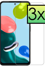 NoXx Screenprotector Geschikt voor Xiaomi Redmi Note 11 Screenprotector Tempered Glass Gehard Glas Beschermglas - 3x