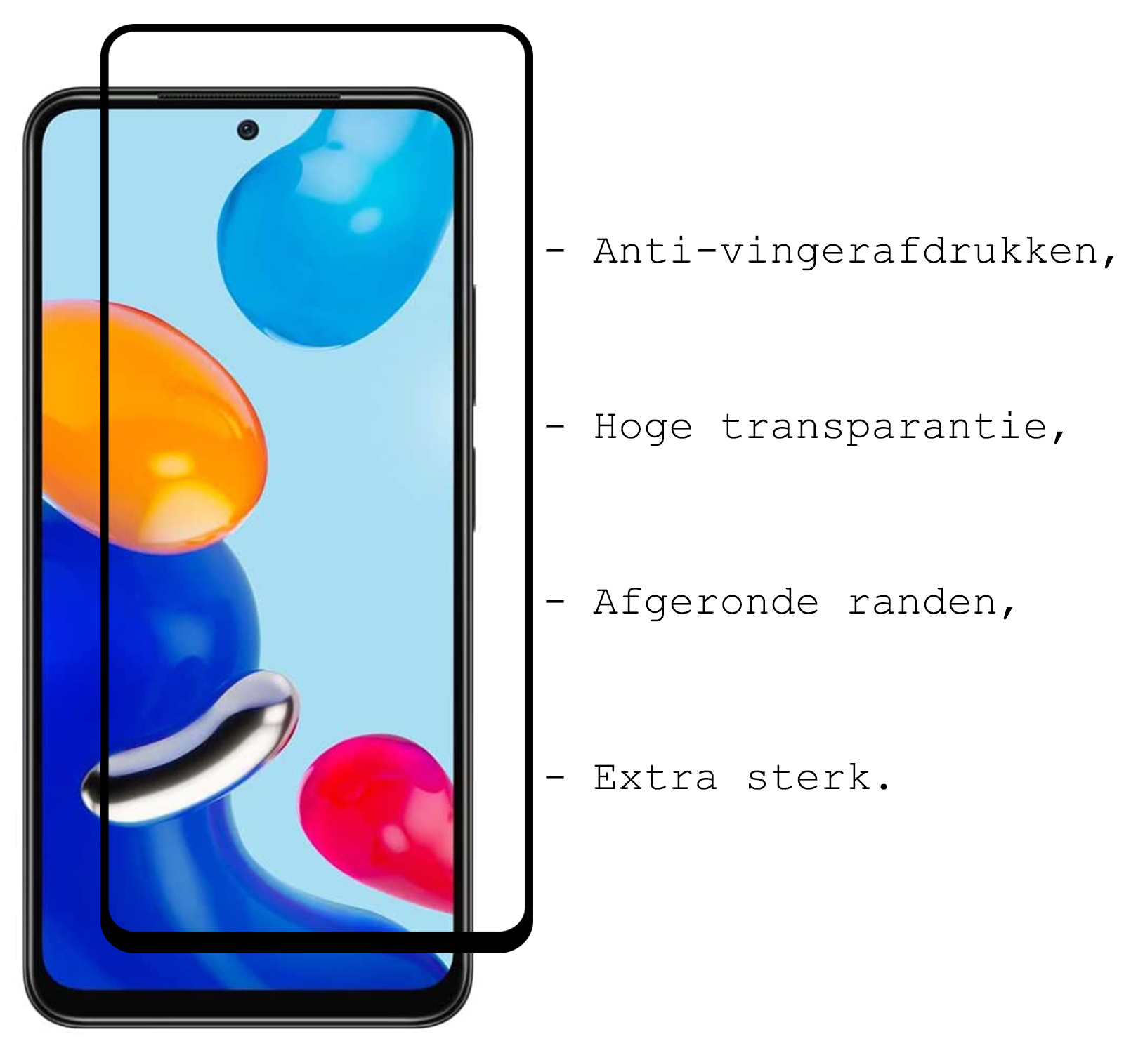 BASEY. Screenprotector Geschikt voor Xiaomi Redmi Note 11 Screenprotector Beschermglas Full Cover - Screenprotector Geschikt voor Xiaomi Redmi Note 11 Screen Protector Full Cover