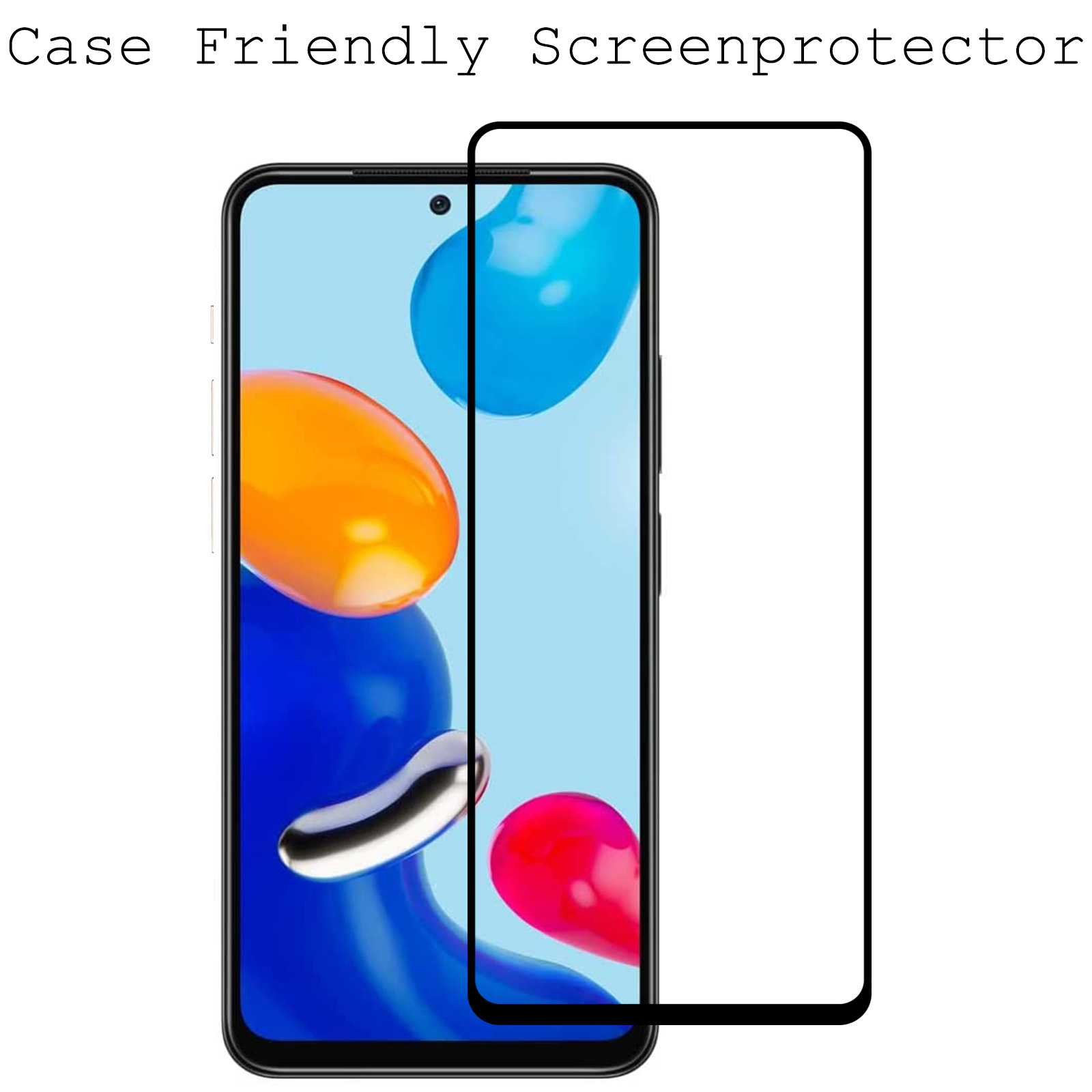 BASEY. Xiaomi Redmi Note 11 Screenprotector Tempered Glass Full Cover - Xiaomi Redmi Note 11 Beschermglas Screen Protector Glas