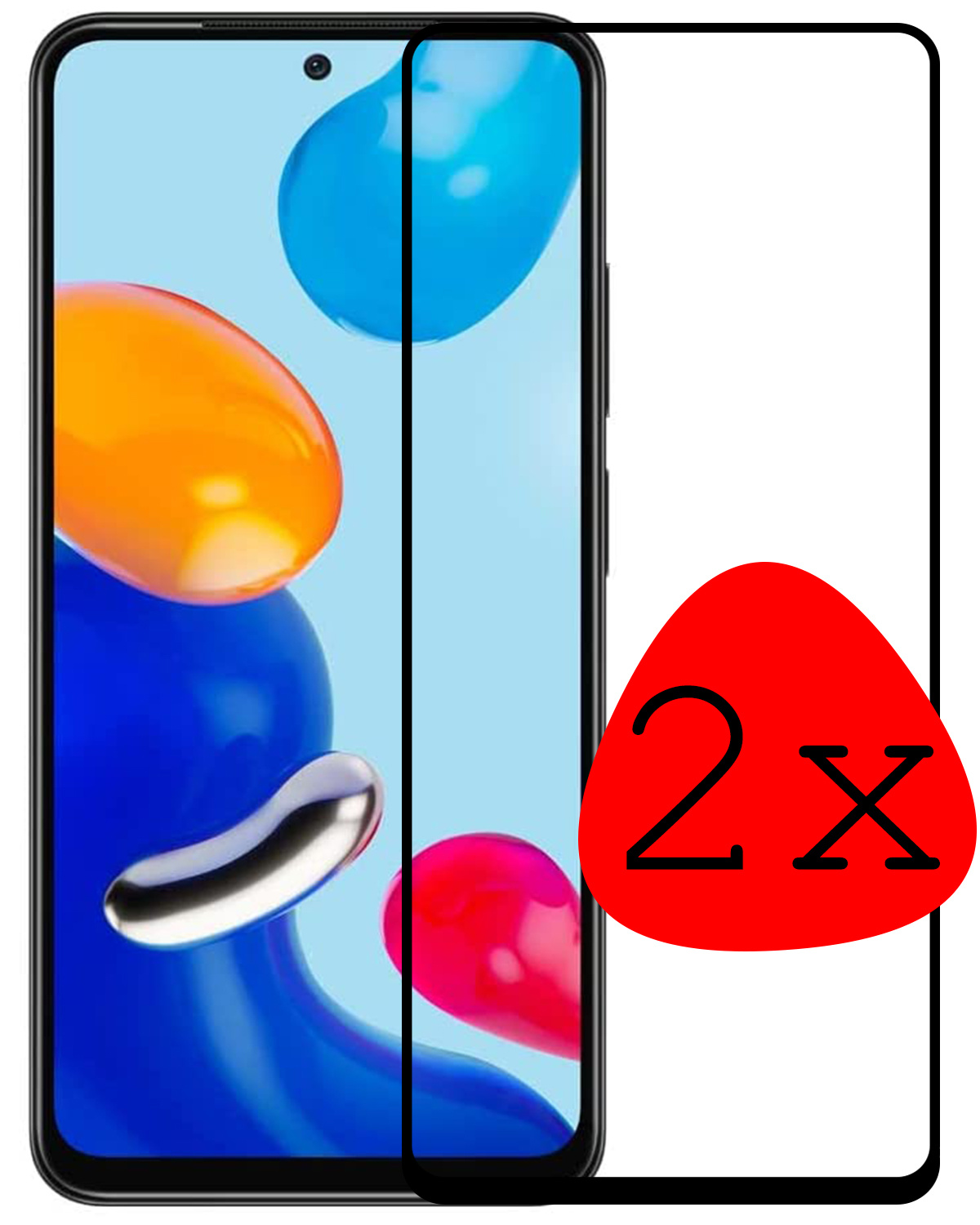 BASEY. Screenprotector Geschikt voor Xiaomi Redmi Note 11 Screenprotector Beschermglas Full Cover - Screenprotector Geschikt voor Xiaomi Redmi Note 11 Screen Protector Full Cover - 2 Stuks